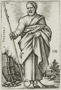 St Thomas, plåt 7 från De tolv apostlarna av Hans Sebald Beham
