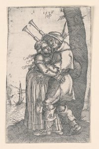 Säckpiparen av Hans Sebald Beham