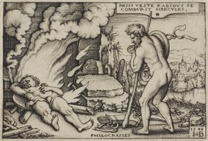 The Death of Hercules, från The Labors of Hercules, 1548 av Hans Sebald Beham