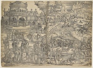 Herodes högtid (träsnitt, tryckt från två block) av Hans Sebald Beham