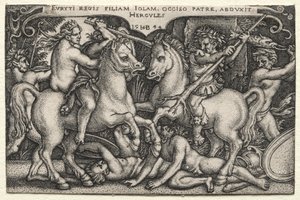 Herkules kidnappar Iole av Hans Sebald Beham