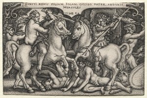 The Labours of Hercules: Hercules Abducting Iole, 1544. av Hans Sebald Beham