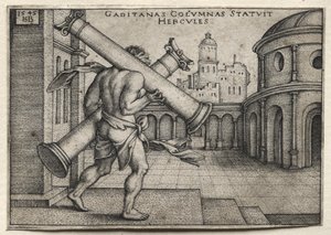 Herkules bär Gades pelare av Hans Sebald Beham