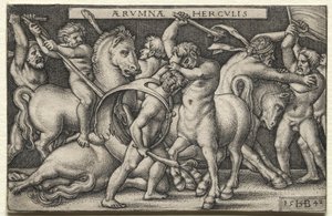 Hercules besegrar Centaurerna av Hans Sebald Beham