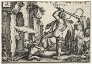 Herkules dödar jätten Cacus av Hans Sebald Beham