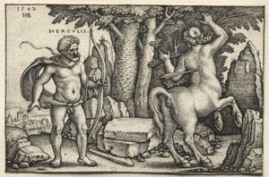 Herkules skjuter Nessus av Hans Sebald Beham