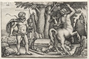 Herkules och Nessus av Hans Sebald Beham