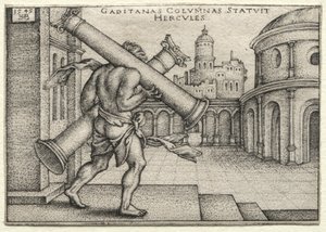 The Labours of Hercules: Hercules and the Columns of Gades, 1545. av Hans Sebald Beham