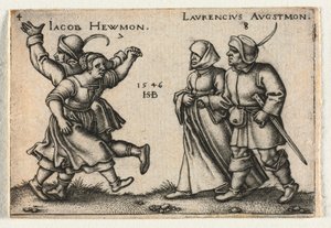 Bondbröllopet eller de tolv månaderna: 7 Jacob Hewmon 8-Laurencius Augstmon av Hans Sebald Beham