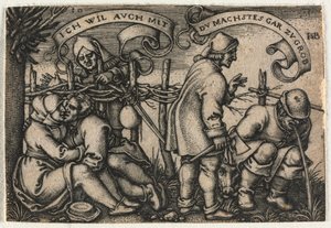 Bondbröllopet eller de tolv månaderna: nr 10, 1546. av Hans Sebald Beham