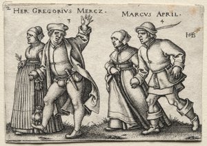 Bybröllopet: Hennes Gregorius Mercz / Marcus April av Hans Sebald Beham