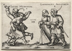Byns bröllop: Jacob Hewmon Lawrencius Augstmon, 1546. av Hans Sebald Beham