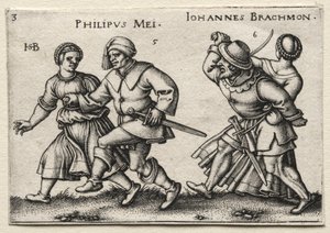 Byns bröllop: Philipus Mei / Johannes Brachmon av Hans Sebald Beham