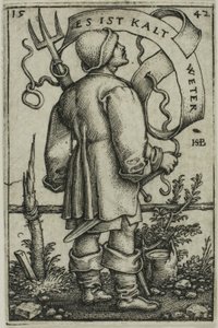 Väderbonden "Det är kallt väder" av Hans Sebald Beham