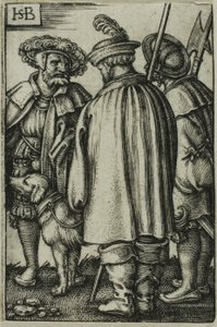Tre soldater och en hund av Hans Sebald Beham