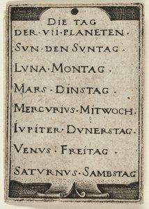 Titelsida, från De sju planeterna med zodiakerna av Hans Sebald Beham