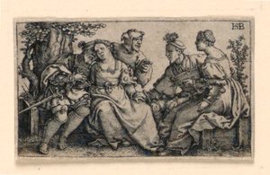 Två par och buffongen av Hans Sebald Beham