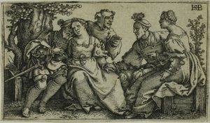 Två par och buffongen av Hans Sebald Beham