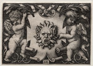 Vinjett med mascaron, 1544. av Hans Sebald Beham