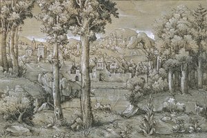 Imaginärt landskap, 1543. av Hans Sebald Lautensack