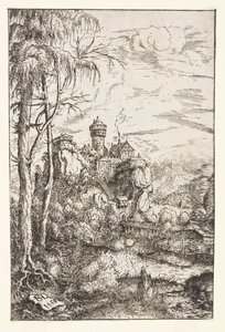 Landskap med slott och bro av Hans Sebald Lautensack