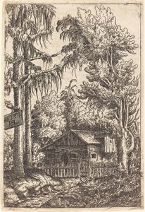 Landskap med utsikt över en bondstuga, 1551.