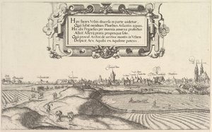 Utsikt över Nürnberg, österut, vänster skylt, 1552.