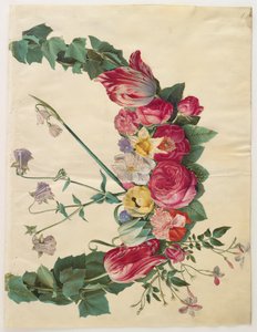 Blomkrans från albumet Gottorfer Codex, ca 1650 (gouache på pergament)