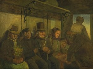 Resenärer i en tredje klass kupé