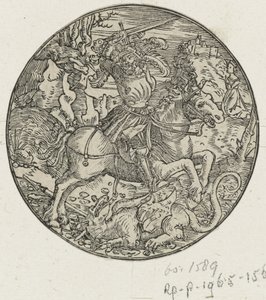 H. Joris dödar draken av Hans Springinklee (manner of)