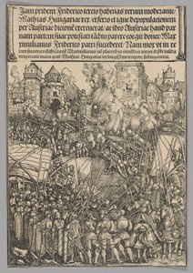 Utvisning av ungrarna, skylt 13 från historiska scener ur kejsar Maximilian I:s liv från triumfbågen