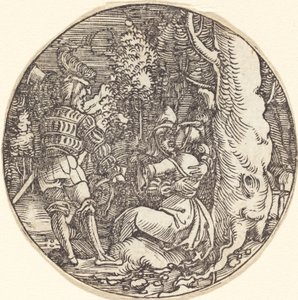 The Embrace (A couple of lovers by a tree)