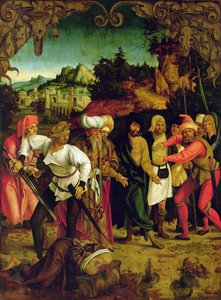 Halshuggningen av St. Paul, från en polyptyk som skildrar scener från SS:s liv. Peter och Paul (uppgift om 86832)