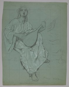 Lutnistka (framsida och baksida) av Hans Thoma