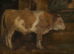 Ox i skogen av Hans Thoma