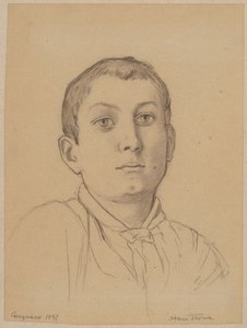 Byst av en italiensk pojke från Cargnaco av Hans Thoma