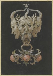 Tre satyrmasker av Hans Thoma