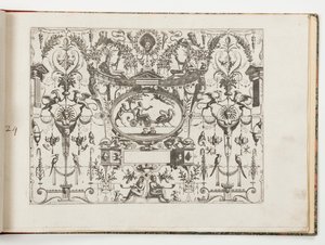 Tallrik 24, från Grotteßco: på olika sätt (Various Grotesques) av Hans Vredeman de Vries