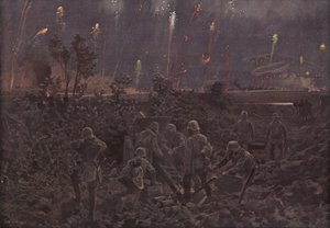 Nattattack (färg litho) av Hans W. (after) Schmidt