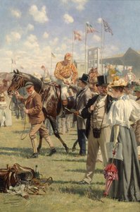 Vinnaren (olja på panel) av Hans W. Schmidt