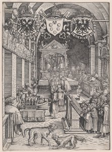 Maximilian I Hörselmässa, ca. 1515. av Hans Weiditz