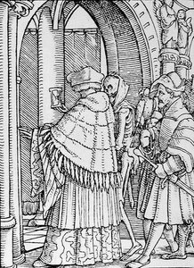 Döden och kanonen, från Dödsdansen, graverad av Hans Lutzelburger, ca 1538 av Hans after Holbein the Younger