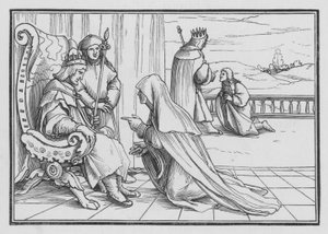 Joabs Artifice to Bring Home Absalom, 2 Samuel XIV, 4 av Hans after Holbein the Younger