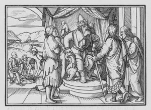 Farao Chideth Moses och Aron för deras budskap, Exodus V, 2