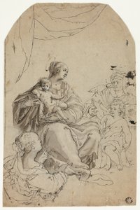 Madonna med barn och heliga Elisabeth, Johannes och Anna av Hans von Aachen