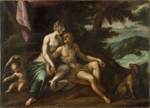 Venus och Adonis av Hans von Aachen