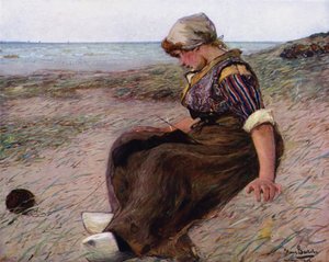 Djupt i eftertanke (färg litho)