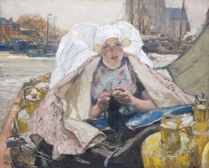 The Milkmaid of Dordrecht, ca 1900 (olja på duk)