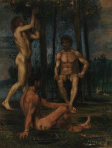 Tre ynglingar under apelsinträd av Hans von Marées