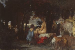 The Bath of Diana, en studie för The Repose of Diana, 1863